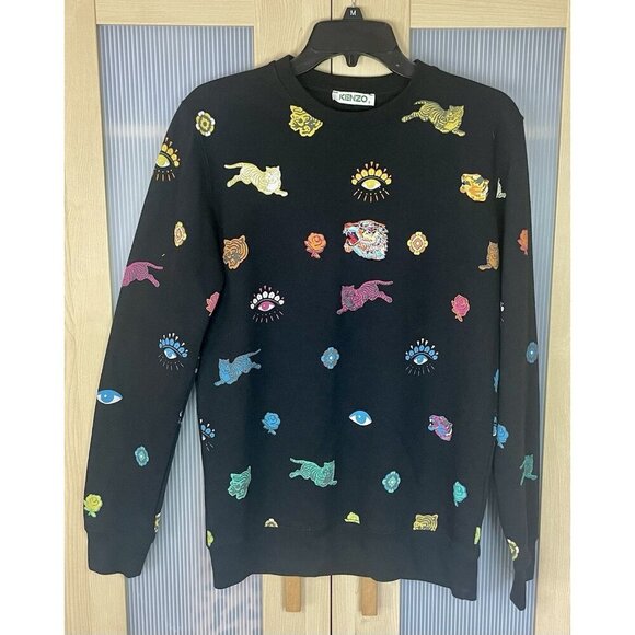 Kenzo Other - Kenzo monogram tiger sweatshirt Sz S Crew neck Embroidered Designer Graphic